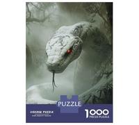 Puzzle 1000 Pièces pour Adolescents White Cobra Monster Puzzle pour Adultes Jeu Familial Anti-Stress Cadeaux d'anniversaire Et Cadeaux Uniques 38x26cm/1000pcs