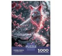 Puzzle 1000 Pièces pour Adolescents White Kitsune Fox Puzzles pour Adultes - Jeu Manuel - Améliore La Mémoire - Cadeaux d'anniversaire Et Cadeaux Uniques 70x50cm/1000pcs