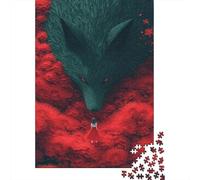 Puzzle 1000 Pièces pour Adolescents Wolf in Red Forest Puzzles pour Adultes pour S'amuser en Famille Stimule Le Cerveau Jeu Au Design Élégant 38x26cm/1000pcs