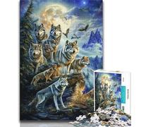 Puzzle 1000 pièces pour Adolescents Wolf Pack Puzzle 1000 pièces Anti-Stress Staycation Kill Time Wishlist avec Père Noël 75x50cm