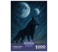 Puzzle 1000 Pièces pour Adolescents Wolf Under The Moonlight Puzzle Adulte - Jeu De Construction - Difficile - Cadeau Unique pour Anniversaire Et Noël 70x50cm/1000pcs