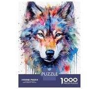 Puzzle 1000 Pièces pour Adolescents Wolf Watercolors Puzzle pour Adultes, Jouet, Décoration Murale, Cadeaux pour Femmes, Anniversaire Et Cadeaux Uniques 70x50cm/1000pcs