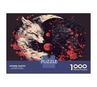Puzzle 1000 Pièces pour Adolescents Wolf Yin Yang T-Shirt Puzzle pour Adolescents Améliore La Mémoire Défi À Réaliser Amusant en Famille Et Soirée Jeux 52x38cm/1000pcs