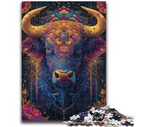 Puzzle 1000 pièces pour Adolescents, Yak coloré, Jouet éducatif et décompressant, Cadeaux du Père Noël Secret, 50x75cm