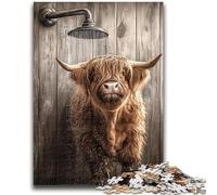 Puzzle 1000 pièces pour Adolescents Yak prenant Un Bain Convient aux Enfants de 14 Ans et Plus Jeu éducatif pour Anniversaire et Noël 50x75cm