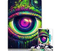 Puzzle 1000 pièces pour Adolescents Yeux Couleur néon 1000 pièces pour Adultes Jeux éducatifs Classiques Belle décoration 26x38cm