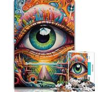 Puzzle 1000 pièces pour Adolescents, Yeux psychédéliques, Jeu Stimulant et éducatif en Famille pour Anniversaire, Noël 38x26cm
