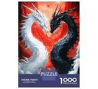 Puzzle 1000 Pièces pour Adolescents Yin Yang Dragons Puzzles pour Adultes, Jeu De Réflexion, Assemblage De Motifs, Cadeaux d'anniversaire Et Cadeaux Uniques 38x26cm/1000pcs