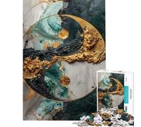 Puzzle 1000 pièces pour Adolescents Yin Yang Kintsugi Harmonie Puzzle à Monter soi-même décoration Murale Cadeau Unique pour Anniversaire et Noël (Taille 38x52cm)