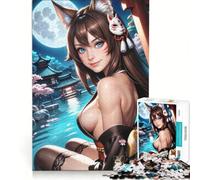 Puzzle 1000 pièces pour Adolescents Yuna Daishi Fox Girl Jeu Impossible Cadeau d'anniversaire avec Poster et fiche de Questions Assortis 38x26cm