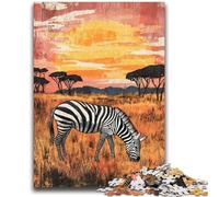 Puzzle 1000 pièces pour Adolescents Zèbre Africain, Difficile, avec des pièces entièrement emboîtables de Formes aléatoires 50x75cm