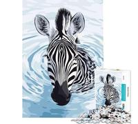Puzzle 1000 pièces pour Adolescents Zèbre dans l'eau Art numérique Jeux relaxants Défi d'intelligence cérébrale Jouet addictif Cadeau Amusant Décoration intérieure (Dimensions 38x52cm)