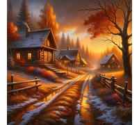 Puzzle 1000 pièces pour Adulte,Ferme d'automne 65x65 cm DIY De Puzzle,Divertissement créatif,Jeux éducatifs à défis Puzzles pour Toute la Famille
