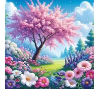Puzzle 1000 pièces pour Adulte,Fleurs d'arbre Roses 65x65 cm DIY De Puzzle,Divertissement créatif,Jeux éducatifs à défis Puzzles pour Toute la Famille