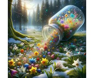 Puzzle 1000 pièces pour Adulte,Fleurs en Bouteille de Verre Grove 65x65 cm DIY De Puzzle,Divertissement créatif,Jeux éducatifs à défis Puzzles pour Toute la Famille