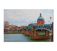 Puzzle 1000 pièces pour Adulte, Jeu Graphique, Souvenir de Voyage, 50 x 70 cm, rivière Garonne, Toulouse