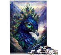 Puzzle 1000 pièces pour Adulte - Paon - Terre Mythique - Puzzle en Bois - Jeu de Puzzle Familial - 50 x 75 cm