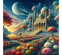 Puzzle 1000 pièces pour Adulte,Paysage de Fleurs du château 65x65 cm DIY De Puzzle,Divertissement créatif,Jeux éducatifs à défis Puzzles pour Toute la Famille