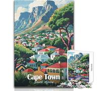 Puzzle 1000 pièces pour Adultes, 1000 pièces, Le Cap, Afrique du Sud Illustration, Jeu éducatif, Cadeau d'anniversaire, Cadeau de Père Noël Secret Dimensions 38x52cm