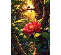 Puzzle 1000 Pièces pour Adultes 75x50cm - Fleurs d'arbre - avec Lettres et Poster de Référence - Activité Relaxation et Défi - Décoration Murale - Cadeau pour Hommes et Femmes