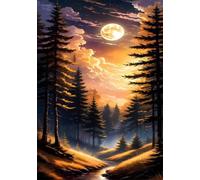 Puzzle 1000 Pièces pour Adultes 75x50cm - Forêts Lunaires - avec Lettres et Poster de Référence - Activité Relaxation et Défi - Décoration Murale - Cadeau pour Hommes et Femmes