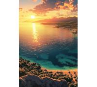 Puzzle 1000 Pièces pour Adultes 75x50cm - Océan Lever du Soleil - avec Lettres et Poster de Référence - Activité Relaxation et Défi - Décoration Murale - Cadeau pour Hommes et Femmes