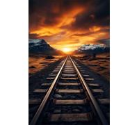 Puzzle 1000 Pièces pour Adultes 75x50cm - Train Lever du Soleil - avec Lettres et Poster de Référence - Activité Relaxation et Défi - Décoration Murale - Cadeau pour Hommes et Femmes