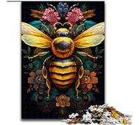 Puzzle 1000 pièces pour Adultes, Abeille colorée en Bois, idée Cadeau Unique de décoration d'intérieur, 50x75cm, activité pour Adultes et familles, Cadeau de décoration d'intérieur