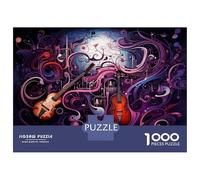 Puzzle 1000 Pièces pour Adultes Abstract Guitar Art Print-1 Puzzles pour Adultes Cadeau d'anniversaire Jeu D'interaction Parent-Enfant Jeu Intellectuel 70x50cm/1000pcs