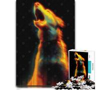 Puzzle 1000 pièces pour Adultes, Abstract Howling Wolf Digital Art | Choisissez un cadeau puzzle pour adultes pour les journées cocooning, pour les loisirs en intérieur.