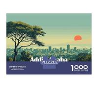 Puzzle 1000 Pièces pour Adultes, 'Addis Ababa Skyline, Réduction du Stress, Cadeau De Fin D’Année, Pièces Haute Qualité, 52x38cm/1000pcs