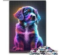 Puzzle 1000 pièces pour Adultes, Adorable Chiot Arc-en-Ciel en Bois, idéal pour s'amuser en Famille, se détendre et Offrir des Cadeaux de Noël. 50x75cm. pour Homme et Femme.