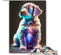 Puzzle 1000 pièces pour Adultes, Adorable Chiot Cosmique en Bois, idéal pour Noël et Le Nouvel an, Cadeau de Noël 50x75cm pour Les fêtes, Les Anniversaires et Les soirées Jeux en Famille.