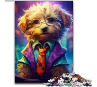 Puzzle 1000 pièces pour Adultes, Adorable Chiot en Bois, idéal pour décorer ou Offrir en Cadeau d'anniversaire 50x75cm