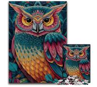 Puzzle 1000 pièces pour Adultes, Adorable Petit Hibou, Puzzle en Carton, Jeux éducatifs, avec Affiche et fiche de Questions-réponses, pour Les 14 Ans et Plus, 26x38cm