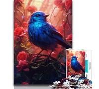 Puzzle 1000 pièces pour Adultes, Adorable Petit Oiseau Bleu, pour Adolescents et Adultes Relax Games est Un pour Toute la Famille 75x50cm