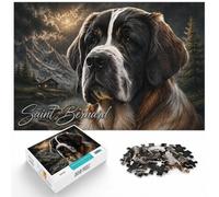 Puzzle 1000 pièces pour Adultes, Adorable Saint Bernard | Comme idée cadeau de Noël : ce puzzle 1000 pièces adulte transforme les fêtes en une pause puzzle calme.