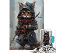 Puzzle 1000 pièces pour Adultes adorables Assassins Chat Chibi Jeu intellectuel Jeu Familial Convient aux Couples pour Les Amateurs de Jeux (Taille 38x26cm)