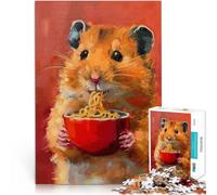 Puzzle 1000 pièces pour Adultes Adorables Spaghettis pour Hamsters Jeux Jouets Cadeaux avec Affiche et Feuille de Questions correspondantes 75x50cm