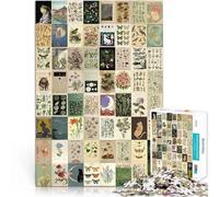 Puzzle 1000 pièces pour Adultes Affiche d'art rétro en mosaïque Séjour Anti-Stress pour Tuer Le Temps Idées Cadeaux 52x38cm