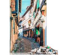 Puzzle 1000 pièces pour Adultes, Affiche de Rue Traditionnelle, Puzzle pour Un Moment en Famille, défi cérébral (38 x 26 cm)