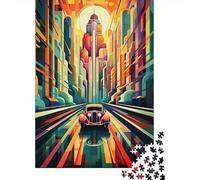 Puzzle 1000 pièces pour Adultes, Affiche de Voiture de Dessin animé rétro, Puzzle carré en Bois, pièce Unique, Jeux éducatifs Amusants, Jouets 1000 pièces (75 x 50 cm)