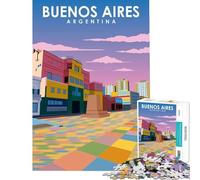 Puzzle 1000 pièces pour Adultes Affiche de Voyage Buenos Aires Jeu Impossible Jouet addictif pour cultiver la Patience Cadeau d'anniversaire pour s'amuser en Famille (Dimensions 75x50cm)