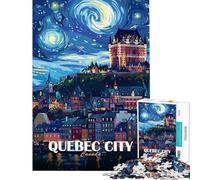 Puzzle 1000 pièces pour Adultes Affiche de Voyage de Québec Canada Décoration Murale Défi Difficile Idéal comme Cadeau pour Toute la Famille (Dimensions 38x26cm)