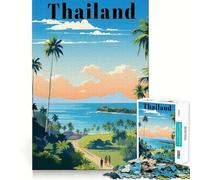 Puzzle 1000 pièces pour Adultes, Affiche de Voyage en Thaïlande, Assemblage Parfait, Jeu de réflexion, Cadeau, Jeu Lent, décoration Murale de Noël (50x75cm)