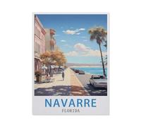 Puzzle 1000 Pièces pour Adultes,Affiche de Voyage Vintage de Navarre en Floride,Ensembles De Puzzle De Défi Cérébral pour Enfants, Jeux Éducatifs pour Enfants, Cadeau De Divertissement(38x26cm)-BB49