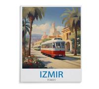 Puzzle 1000 pièces pour Adultes, Affiche de Voyage Vintage d'Izmir, Turquie, Grand Jeu de Puzzle pour Adultes et Adolescents - I205-26x38cm