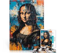 Puzzle 1000 pièces pour Adultes Affiche expressionniste de la Joconde Jeu intellectuel avec Affiche et Feuille de Questions correspondantes 52x38cm