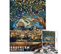 Puzzle 1000 pièces pour Adultes Affiche Jérusalem Palestine Jeu éducatif de découpe de précision Jouet Anti-Stress Cadeau d'anniversaire (50x75cm)