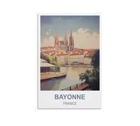 Puzzle 1000 pièces pour Adultes, Affiches Bayonne, France. Puzzle Classique, défi cérébral, Jeu Difficile et Stimulant, 70 x 50 cm.